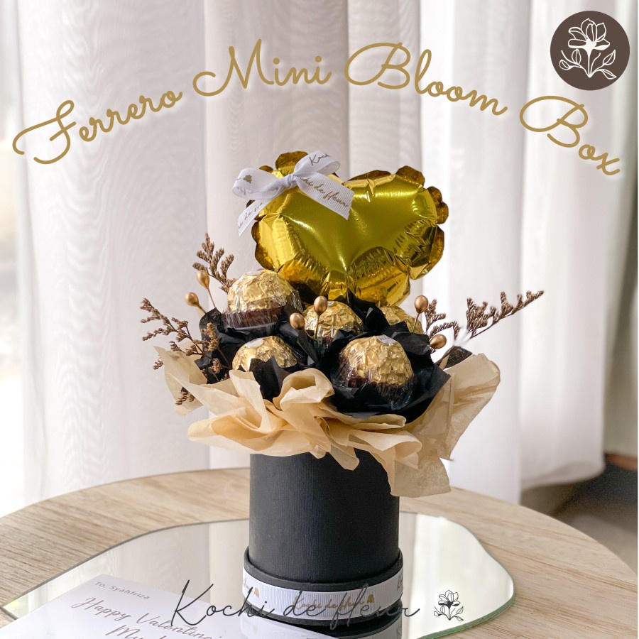 Jual Mini Bloom Box Coklat Dengan Balon Hati Coklat Rangakaian Coklat ...