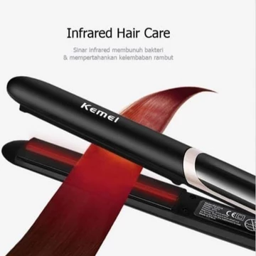 KEMEI KM 2219 Catokan Rambut 2in1 Digital Far Infrared Hair Straightener Irons Flat Styling Tool