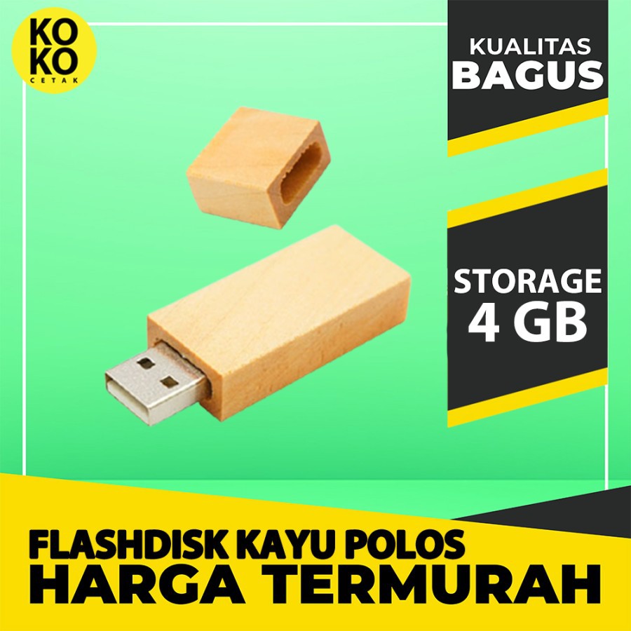 Jual Flashdisk Kayu FDWD01 4 GB POLOS REAL KAPASITAS - USB KAYU POLOS 4 ...