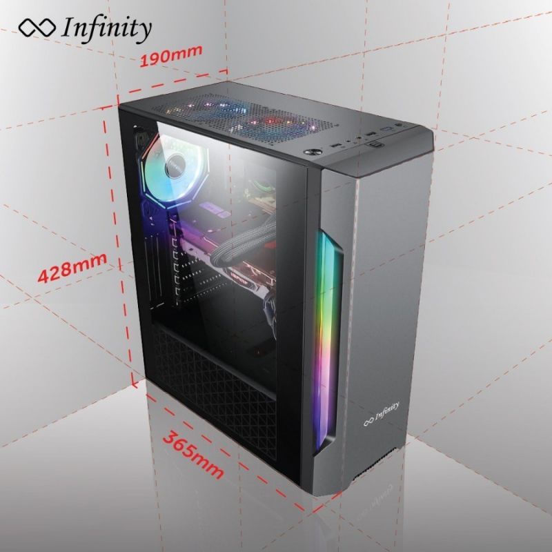 Jual Casing PC Gaming Infinity Flash V4 Tempered Glass ATX mATX RGB ...