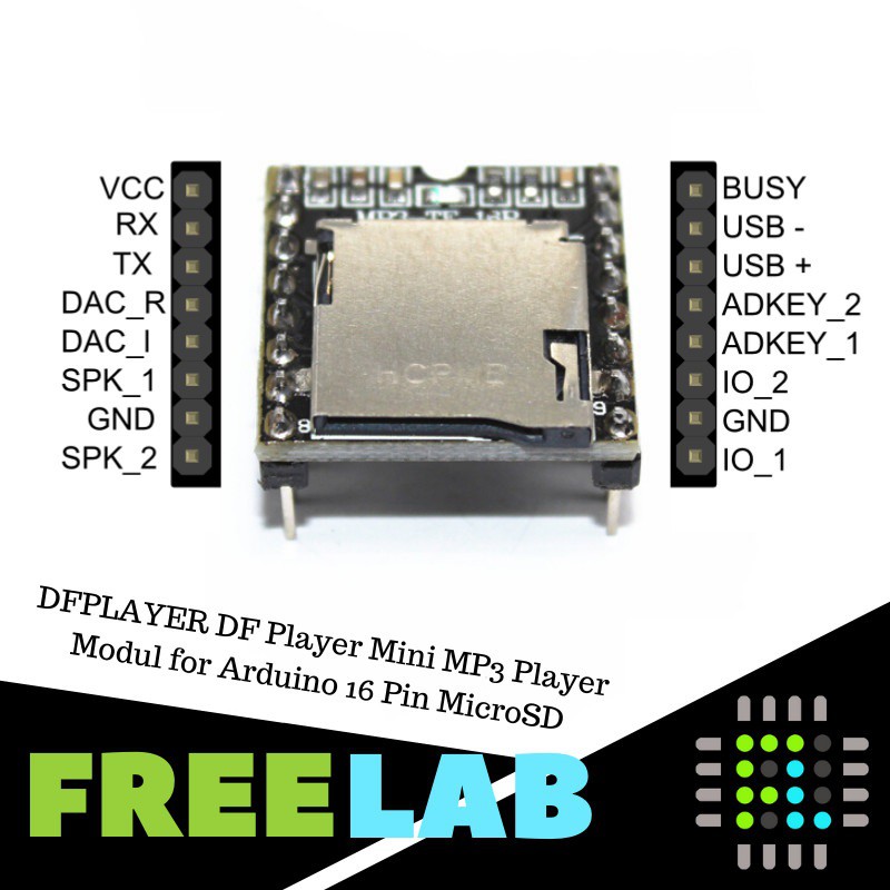 Jual DFPLAYER DF Player Mini MP3 Player Modul for Arduino 16 Pin ...