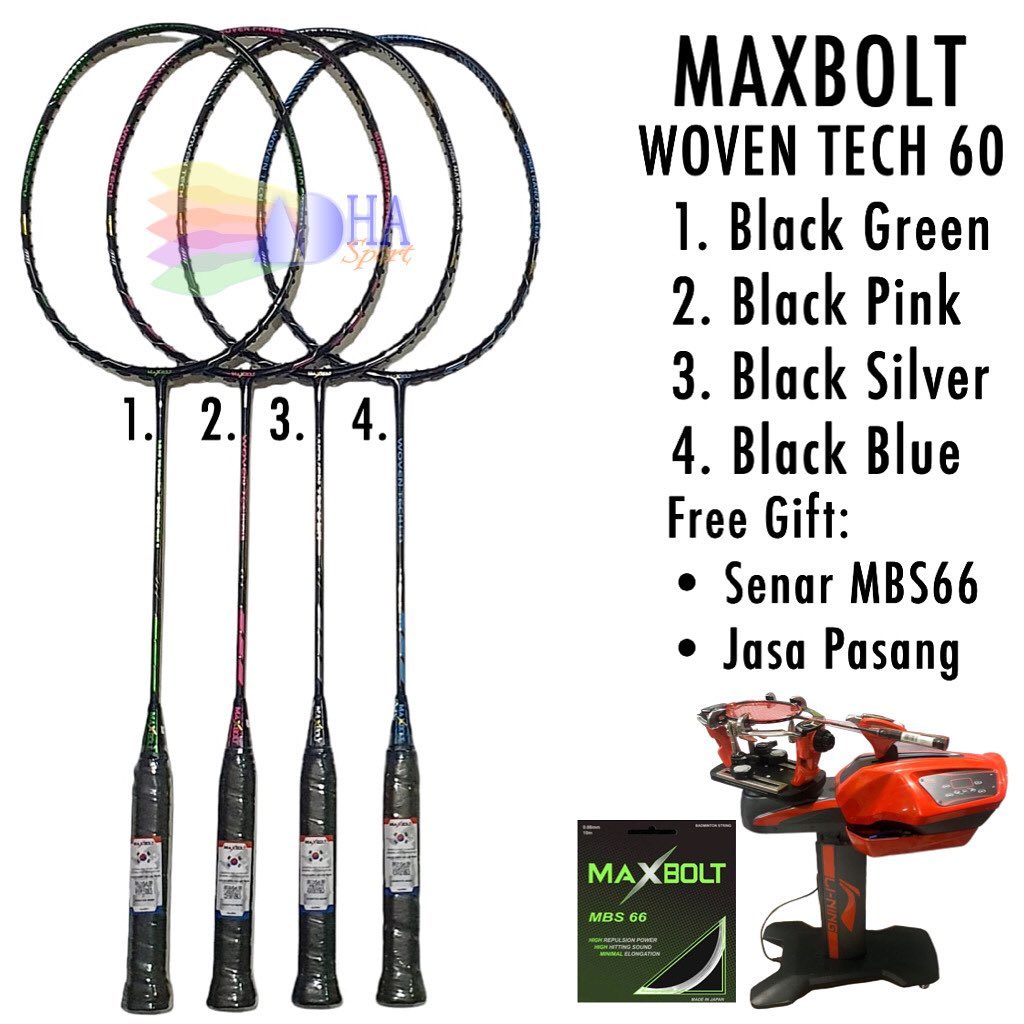 Jual Raket Badminton Maxbolt Woven Tech 60 Original Bulutangkis Store ...