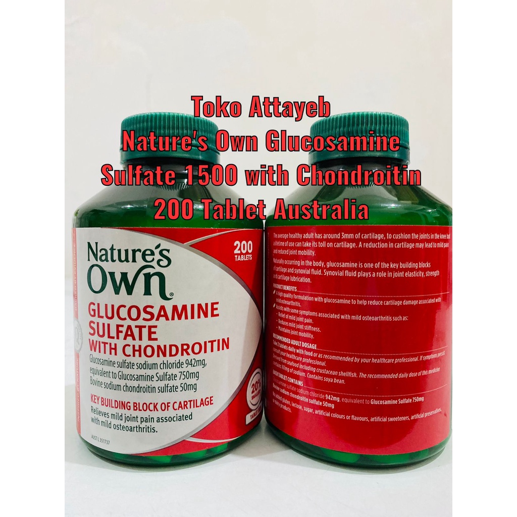 Jual Nature's Own Glucosamine Sulfate 1500 With Chondroitin 200 Kapsul