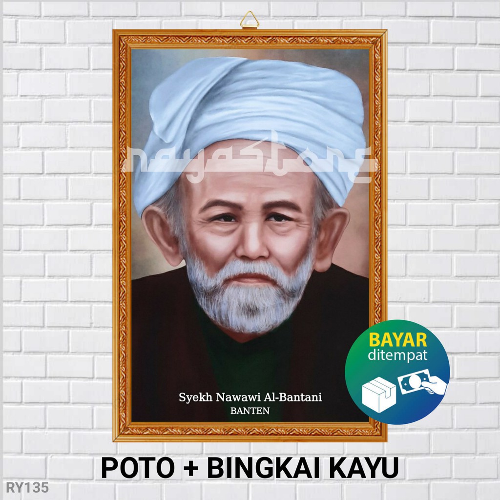 Jual Poster Poto + Bingkai, Syekh Nawawi Al-bantani, Ukuran BESAR 30x45
