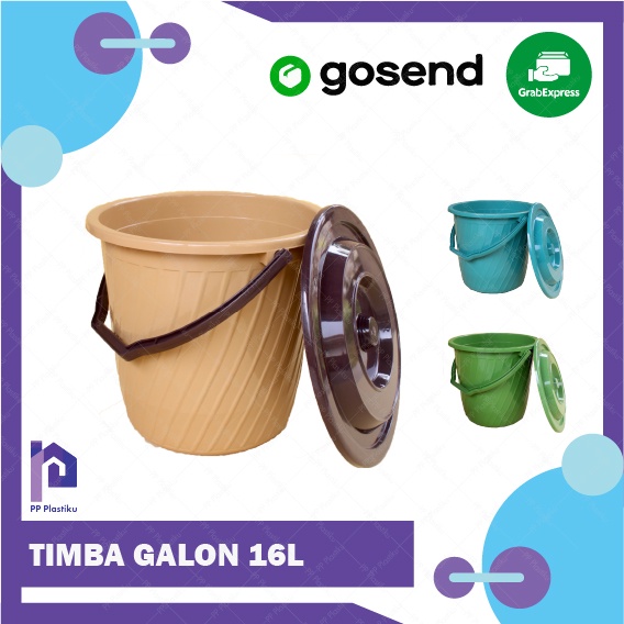 Jual Timba Galon 16l Tutup And Pegangan Ember Air 16 Liter Plastik