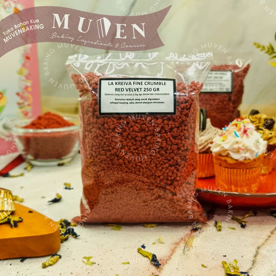Jual LA KREIVA RED VELVET CRUMBLE 250 Gr FINE LAKREIVA COOKIE CRUMB