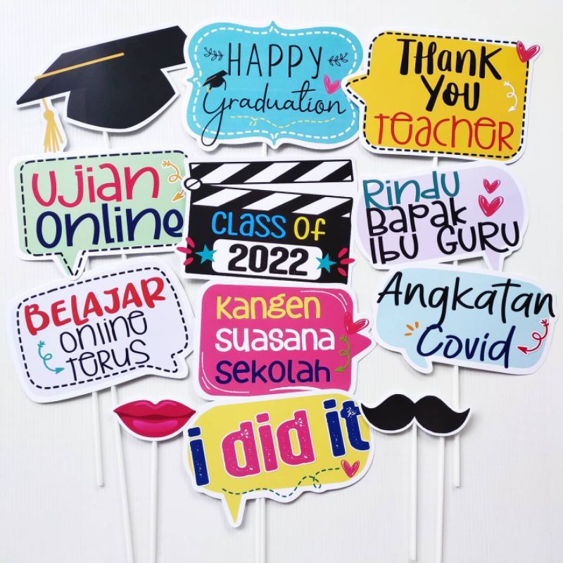 Jual GRADUATION 2021 PROPS PHOTOBOOTH PERLENGKAPAN AKSESORIS DEKORASI