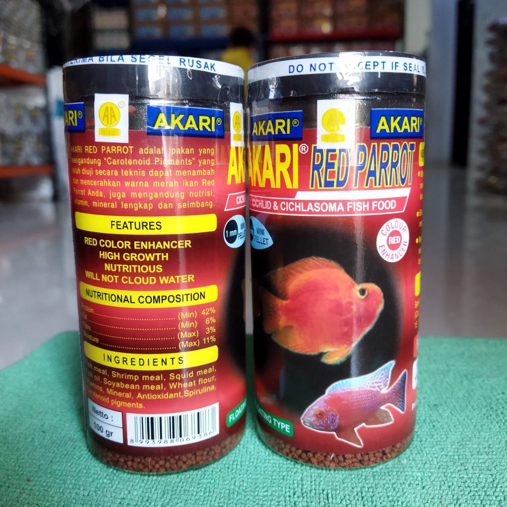 Jual Akari Red Parrot Cichlid Dan Cichlasoma Kemasan Botol Gr Pakan