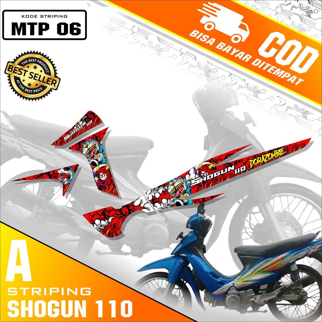 Jual (COD) Sticker Striping Suzuki Shogun 110 R Semi Full-Stiker Suzuki ...
