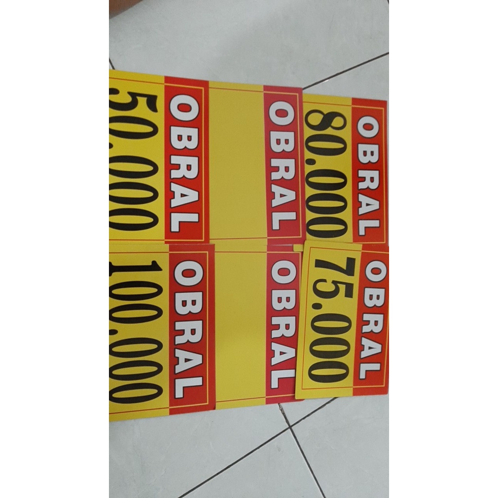 Jual Kertas Obral Harga / Kertas Tulisan Harga Bandrol / Name Tag Harga ...