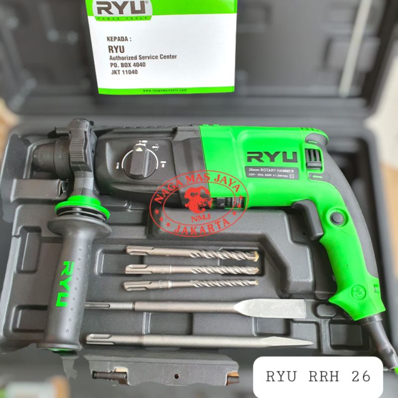 Jual MESIN BOR BETON BOBOK TEMBOK RYU RRH 26 / ROTARY HAMMER DRILL RYU ...
