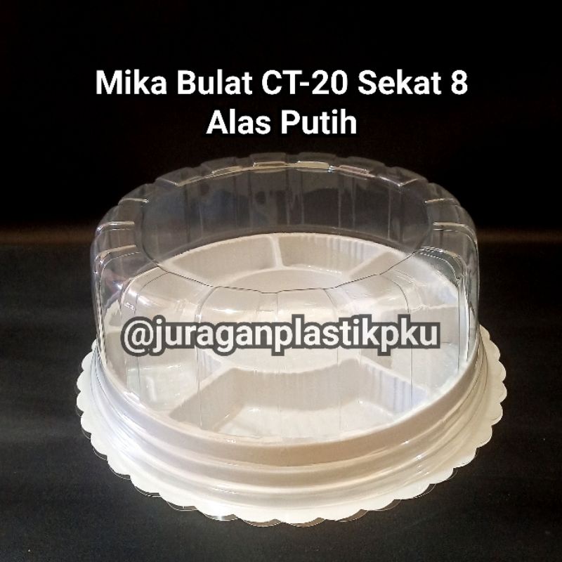 Jual Mika Plastik Bulat Ct 20 Sekat 8 Wadah Tray Kue Tart Partisi