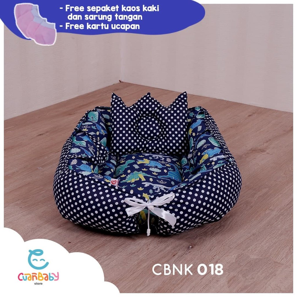 Jual Kasur Bayi Model Perahu Berkelambu Bermotif Dinosaurus Navy Bonus Kaos Kaki Dan Tangan Cbnk