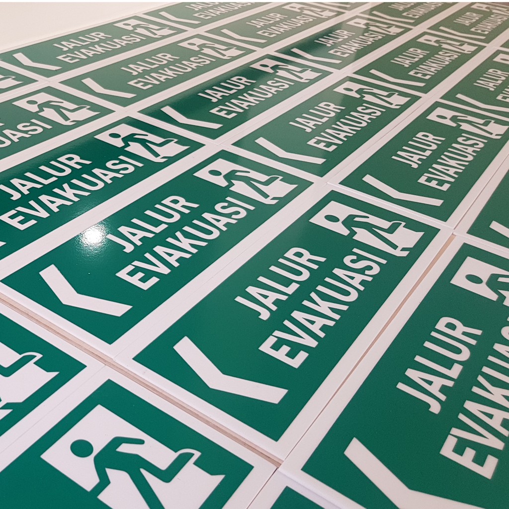 Jual Rambu Jalur Evakuasi - Exit 30cm x 15cm Acrylic + Sticker Cutting ...