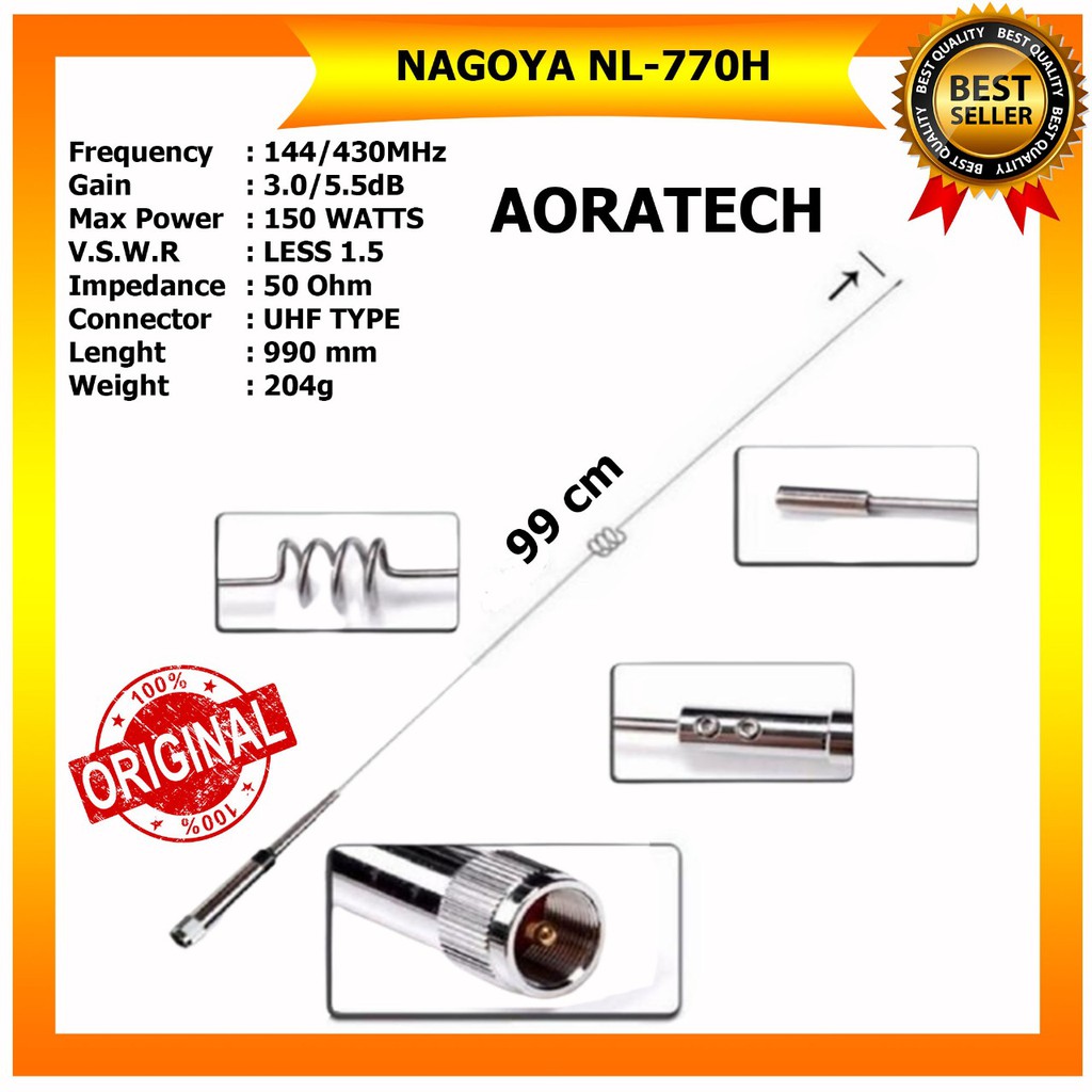 Jual ANTENA NAGOYA NL 770H ANTENA RIG MOBIL DUAL BAND VHF/UHF | Shopee ...