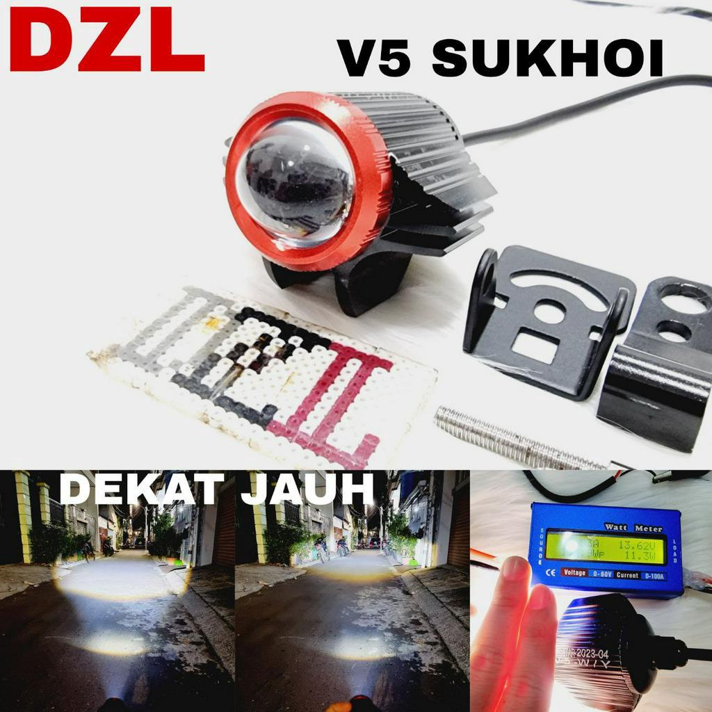 Jual mt star lampu tembak sorot led laser d2 sukhoi v5 jauh dekat putih ...
