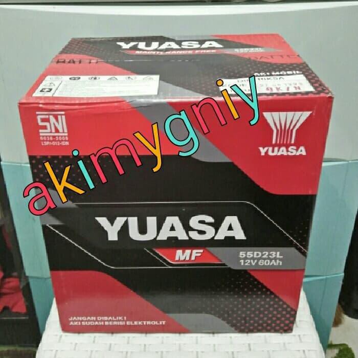 Jual aki mobil 55d23l yuasa mf 12v 60ah aki kering ns gs massiv atlas