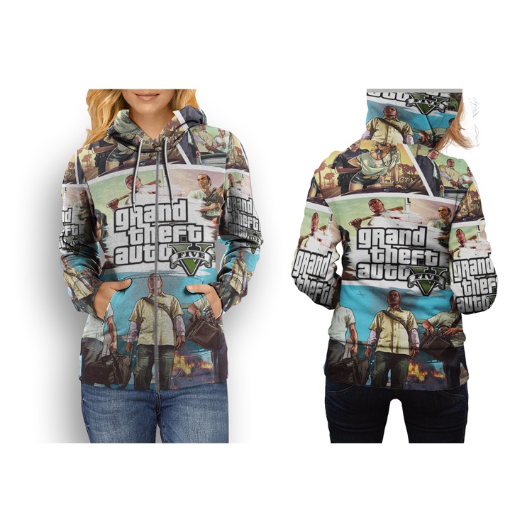 Jual Jaket Hoodie Grand Theft Auto GTA 5 Rockstar Video Games Hoodie