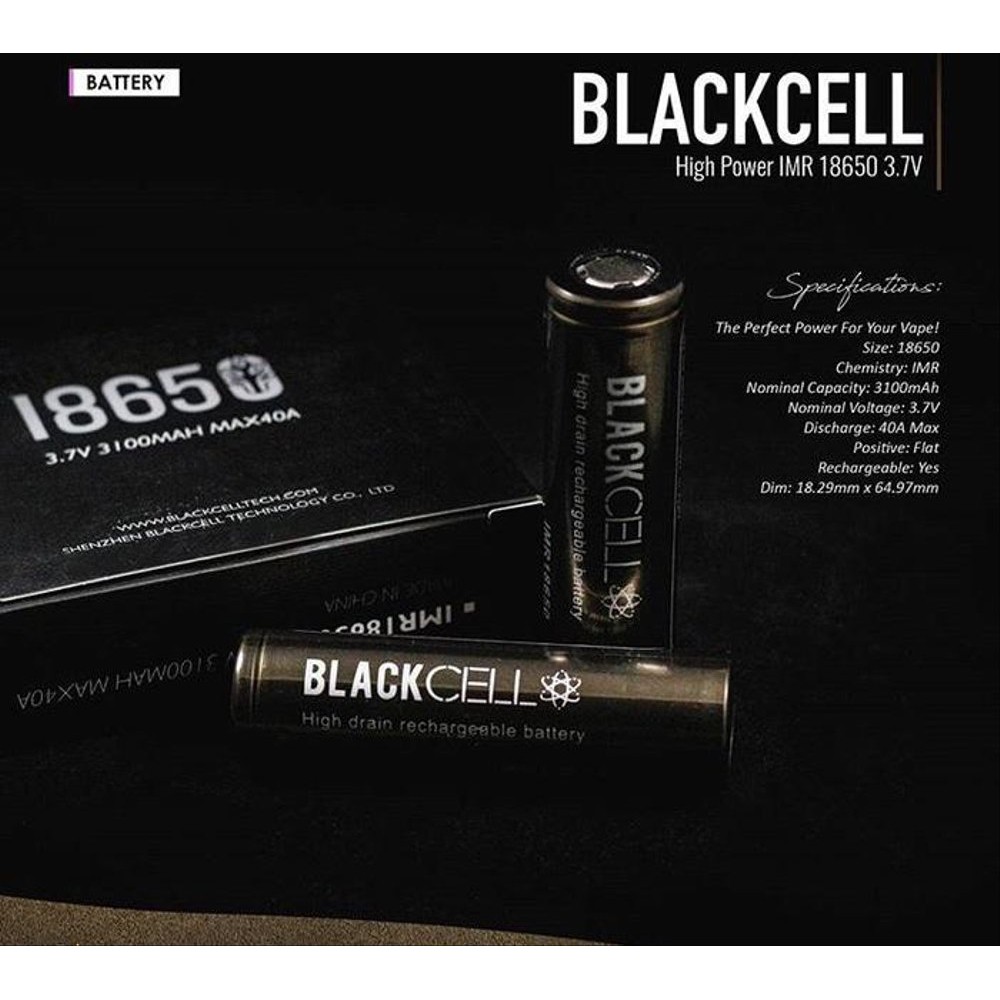 Jual BATTERY BLACKCELL IMR 18650 3100mAH 40A AUTHENTIC BATERAI BLACK
