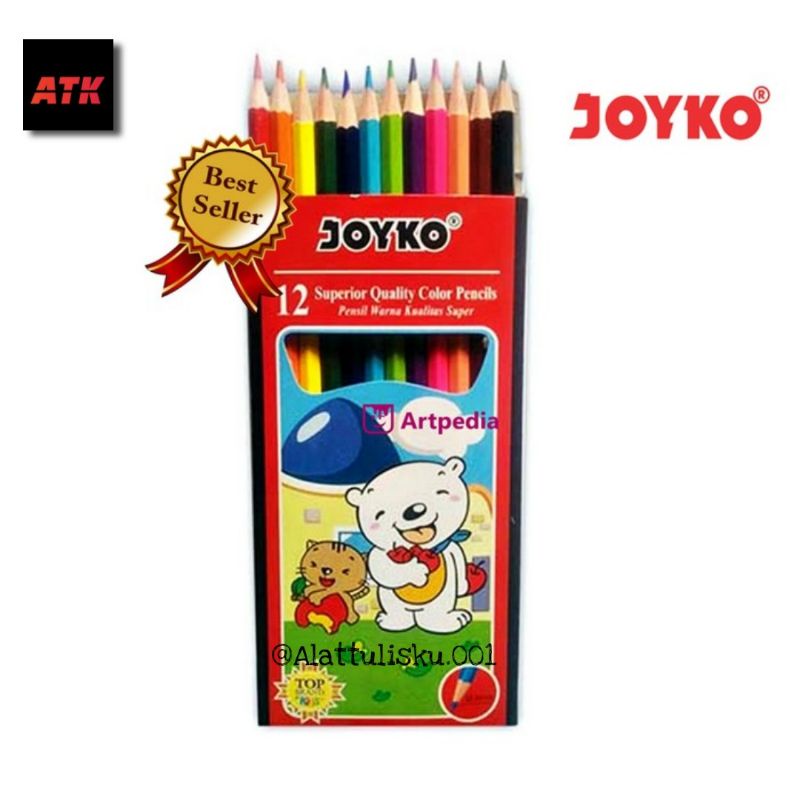 Jual Pensil Warna Mewarnai Colour Color Pencil 12 Warna Joyko Panjang