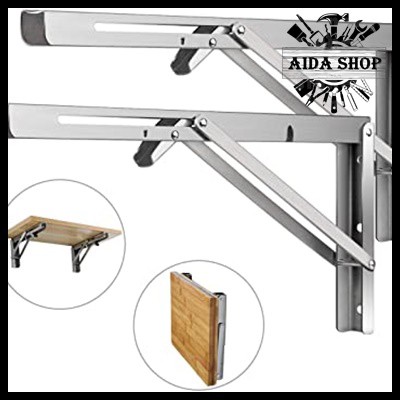 Jual Siku Lipat Soligen Besi 35cm 1 Paket isi 2 Folding Shelf Brackets ...