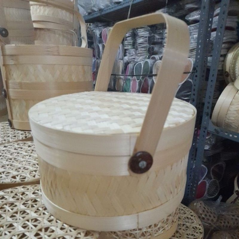 Jual hampers rantang bambu diameter 22cm tinggi 12cm satuan | Shopee ...