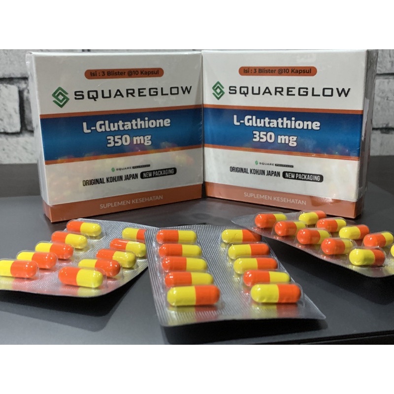 L-Glutathione Reduced 350 mg ( SQUAREGLOW original Kohjin jepang)