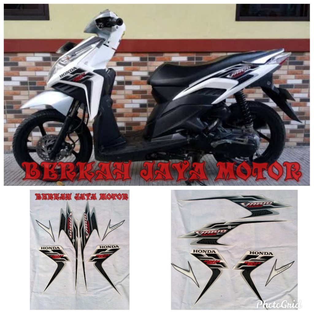 Jual Sticker Bodi Lis Body Striping Vario Techno 110 Body Full Putih