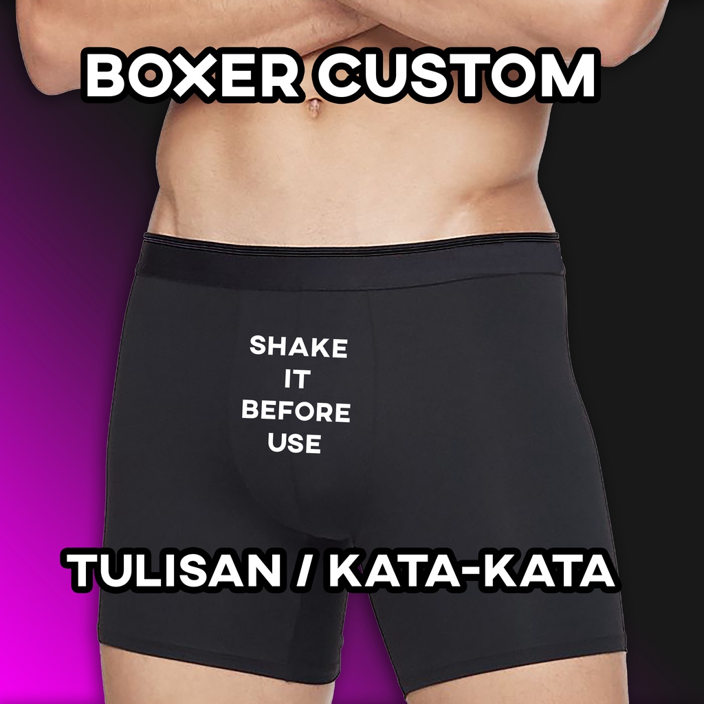Jual BOXER CUSTOM TULISAN LUCU | VIRAL | UNIK | Shopee Indonesia