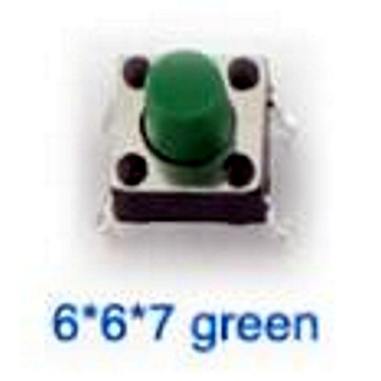 Jual Tact Switch Green 6x6x7 mm Saklar Kecil Micro On Off Tactile 4 Pin ...