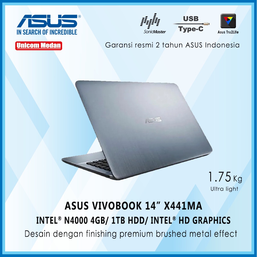 Jual ASUS X441MA Intel Celeron N4000 4GB 1TB | Shopee Indonesia