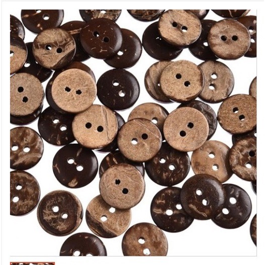 Jual kancing batok 11mm isi 100pcs / kancing kayu 18L isi 100pcs ...