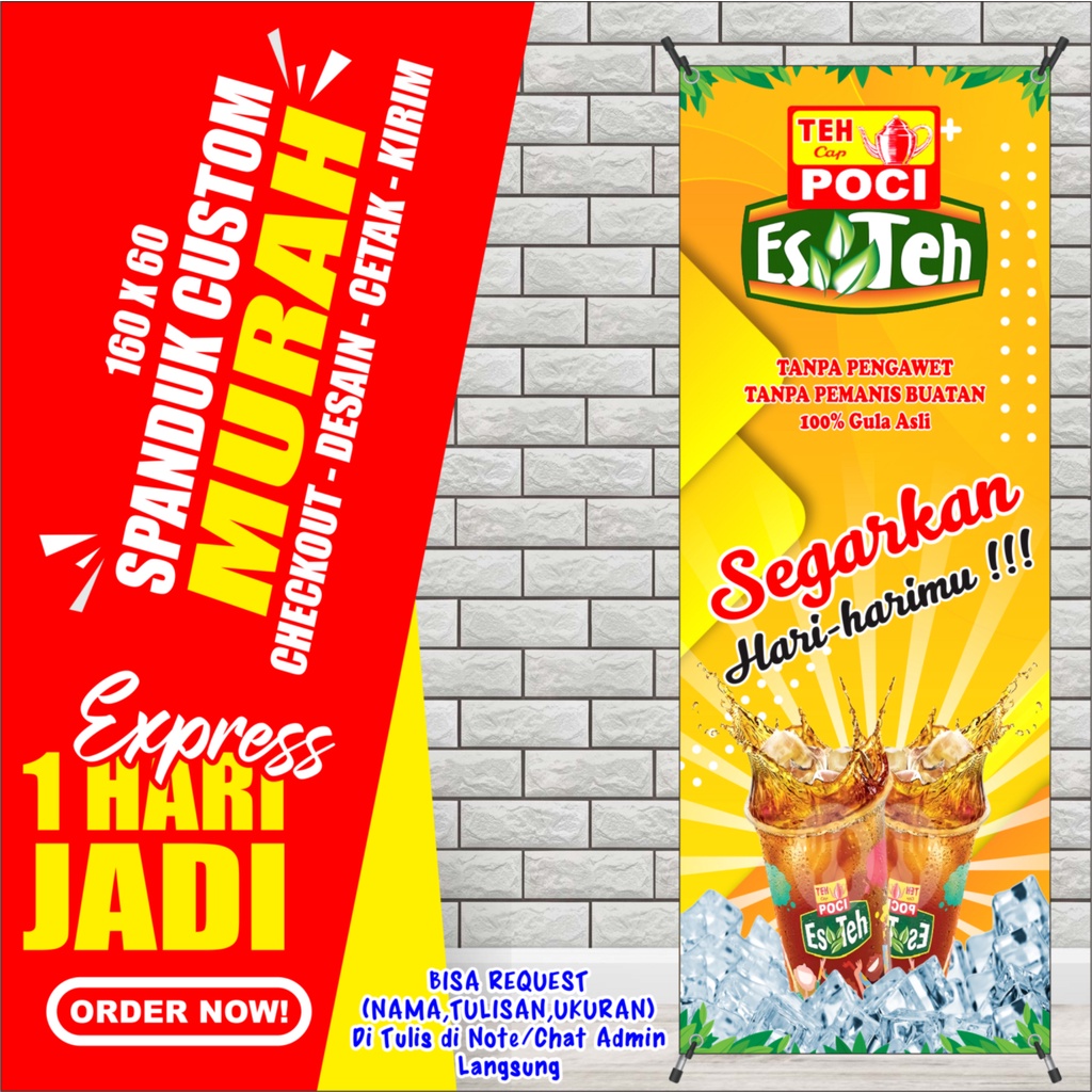 Jual SPANDUK BANNER BACKDROP TEH POCI /CETAK SPANDUK TEH POCI MURAH