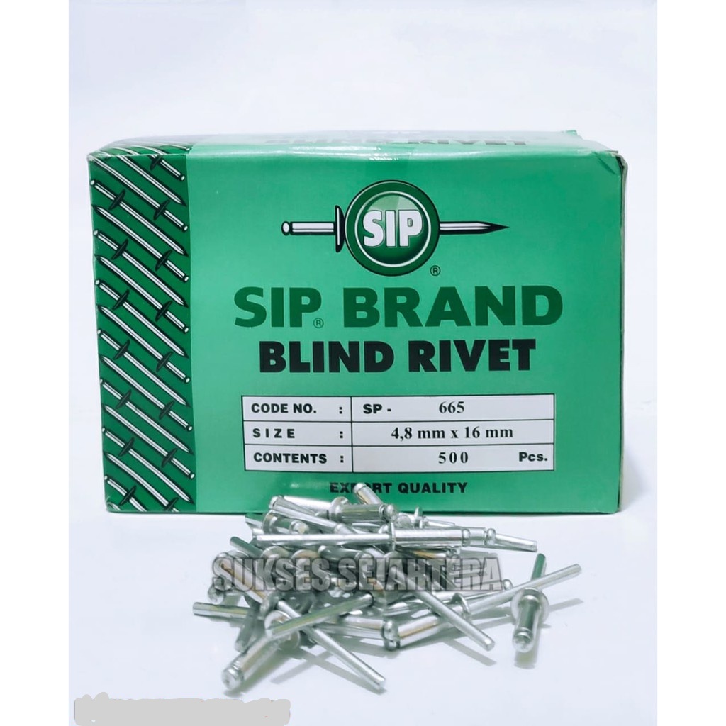 Jual Paku Rivet SIP 665 ukuran 4,8x16mm / Blind Rivet Aluminium / PER ...