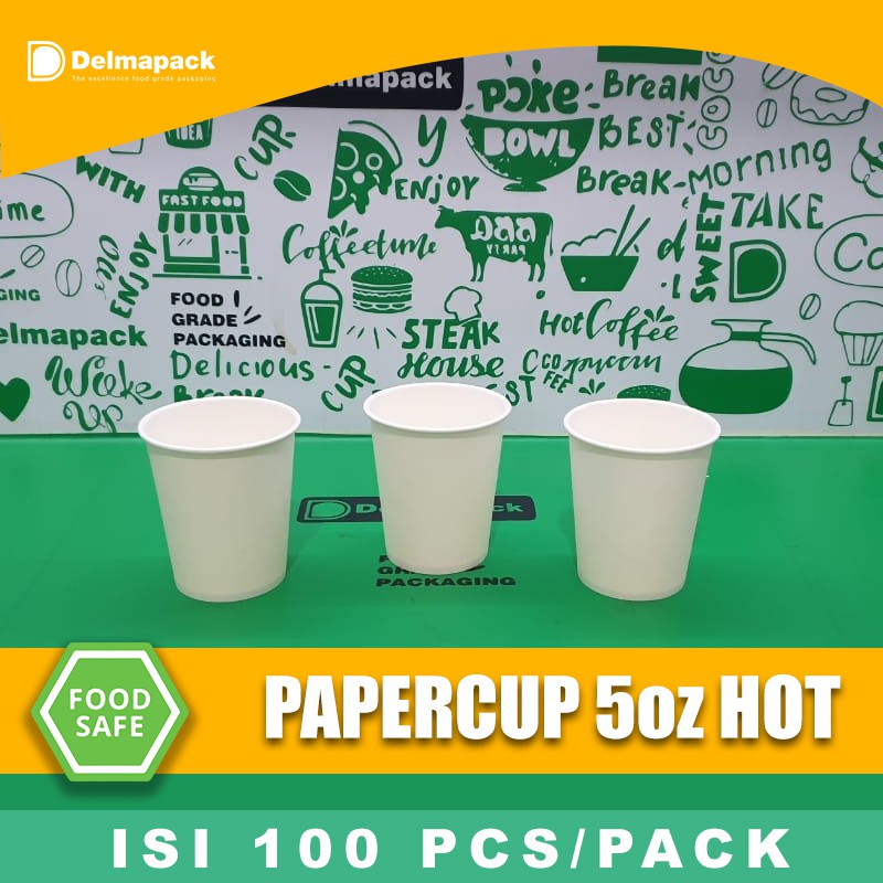 Jual PAPER CUP 5oz - DRINK, ICE CREAM, TEA, COFFEE - FOODGRADE - 100 ...
