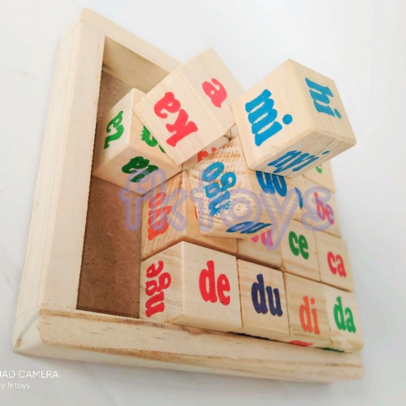 Jual Balok suku kata_ mainan edukasi anak - syllable block | Shopee ...