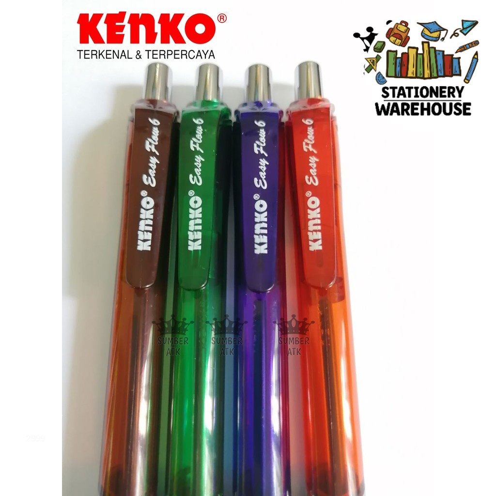Jual Pulpen / Pena Kenko Easy Flow 6 Black Hitam Original Kenko ...