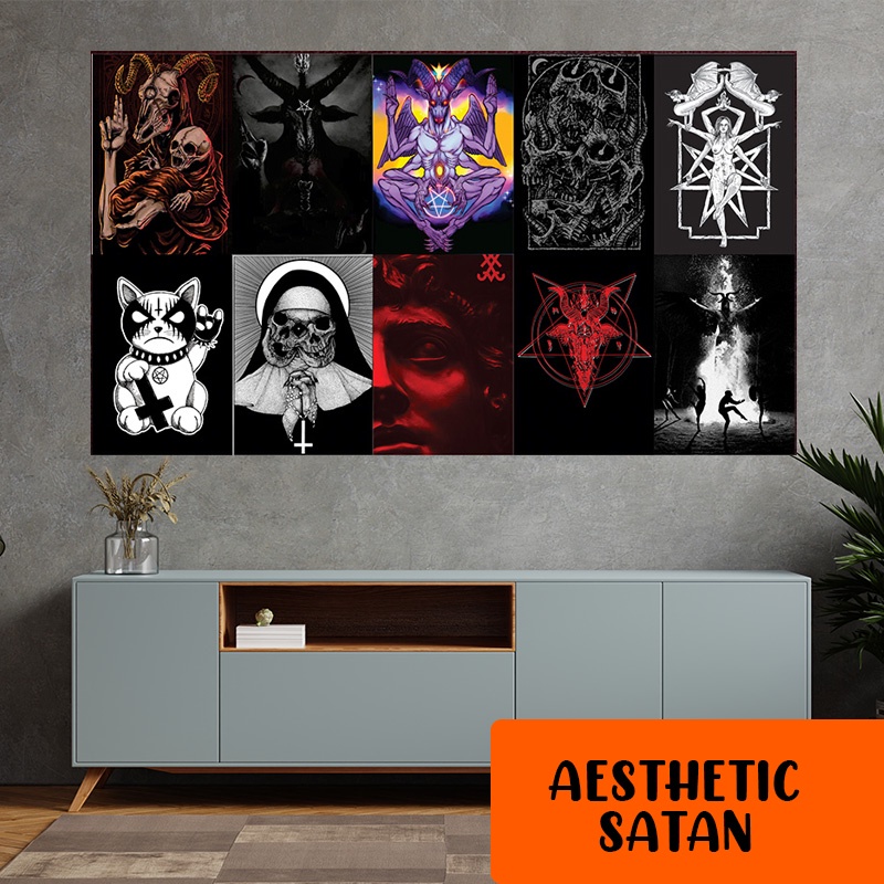Jual (10pcs poster) Poster Dinding Aesthetic SATAN | Isi 10 Poster ...