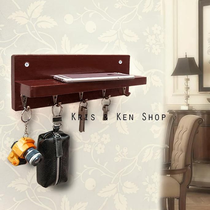 Jual Siapkirim# Tempat Rak Gantungan Kunci Dinding Key Holder Kayu ...
