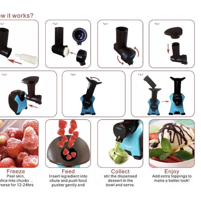 Jual Baru Ice cream maker/alat ice cream/frozen fruit es krim/ es krim Merah laris banget