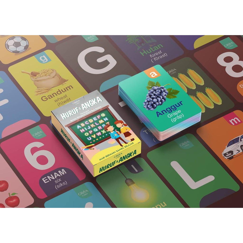 Jual Flash Card Flashcard Edukasi Anak | Huruf Angka | 47-50 Card ...