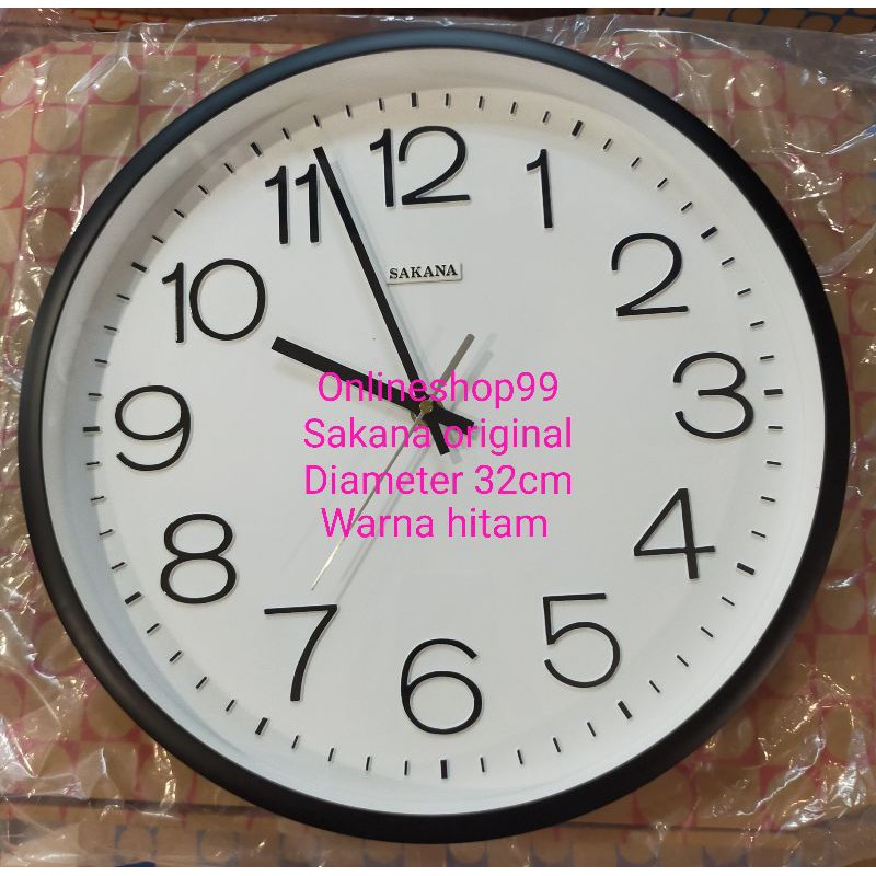 Jual Jam Dinding Sakana Original Mesin Quartz Diameter 32cm Body Tebal