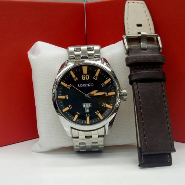 Jual Jam Tangan Pria Lorenzo Tanggal Hari Shopee Indonesia