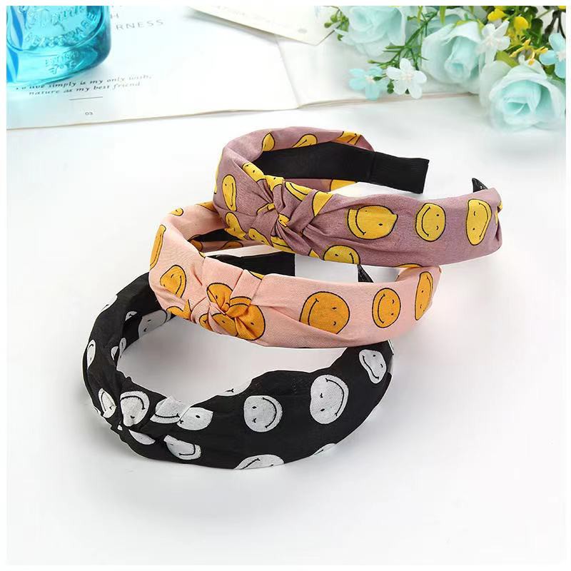 Jual Bando Bandana Wanita Simpul Motif Motif Smile Aksesoris Rambut Bando Gaya Untuk Wanita 