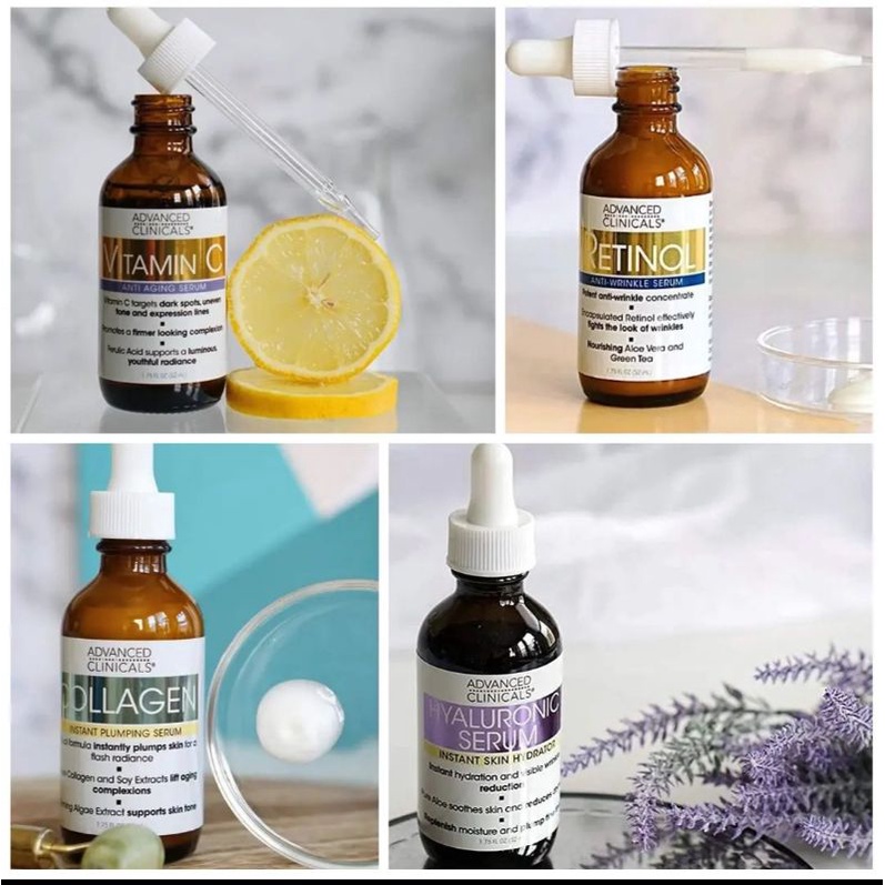 Jual ADVANCED CLINICALS DAILY SKIN CARE SERUMS LINE VITAMIN C COLLAGEN