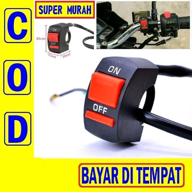 Jual Pac A Saklar On Off Stang Motor Tombol Switch Led Lampu Sorot Tembak Universal V