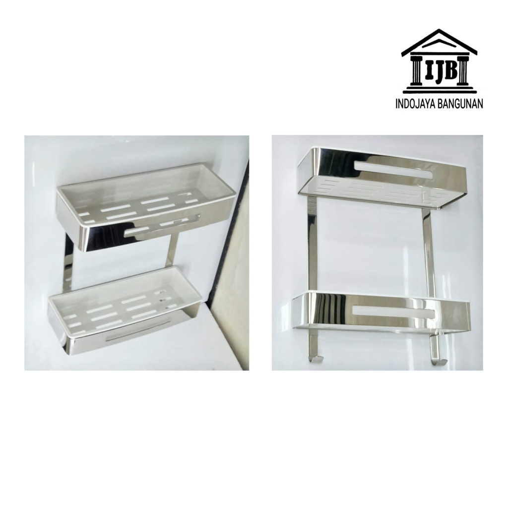 Jual Rak Sabun Persegi Shampo Sabun 1 Susun 2 Susun Dinding Kamar Mandi ...