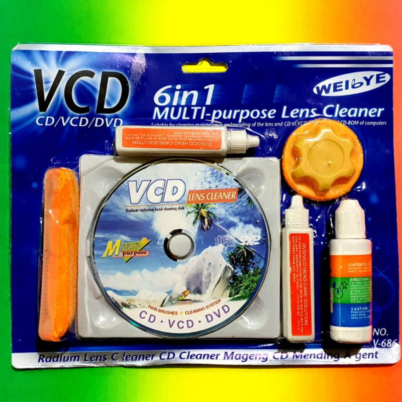 Jual VCD CLEANER 6 IN 1 MULTI PURPOSE - ALAT PEMBERSIH OPTIK DVD PLAYER ...