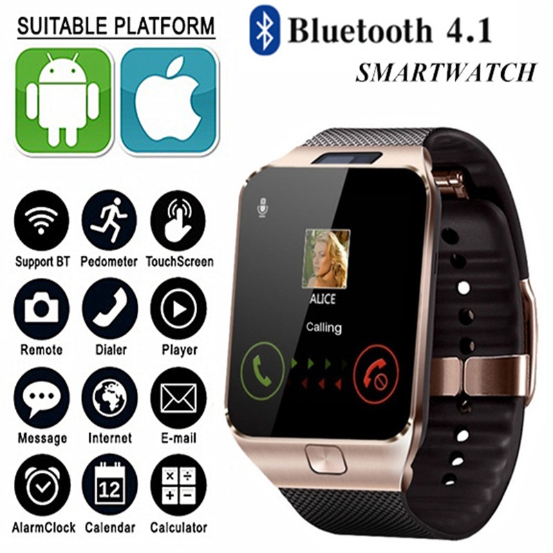 Bluetooth Smart Watch DZ09 Wearable Wrist Phone Watch Relogio 2G SIM TF  Card For Iphone Samsung Andr