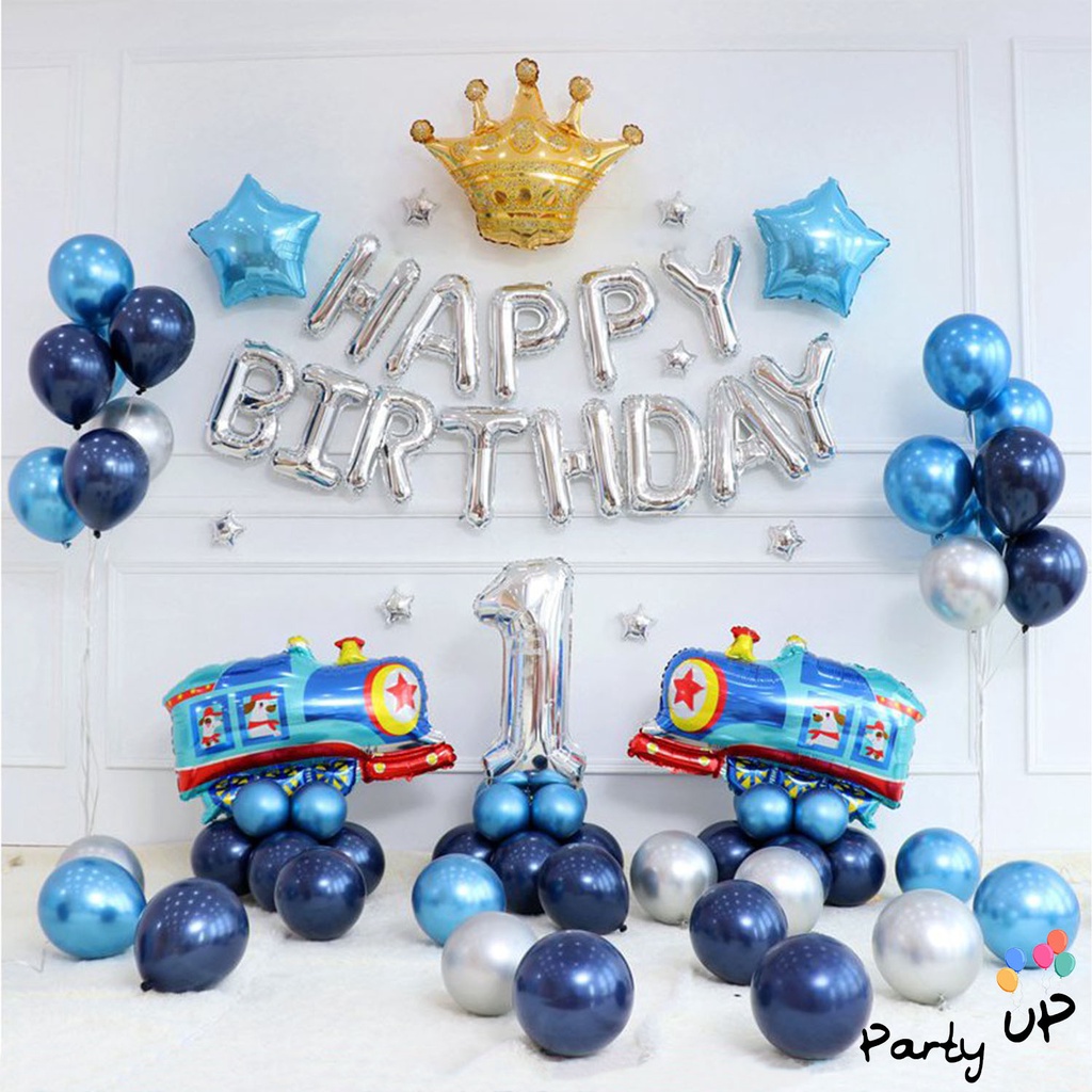 [Paket Kids] Train Birthday Balloon Party  Decoration